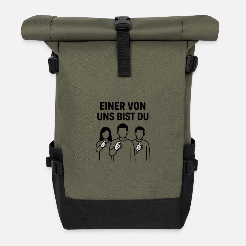 Einer_von_uns_bist_du - Rolltop Rucksack - Olive/Schwarz