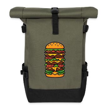 Burger large XXL - Roll Top Backpack - olive/black - Front
