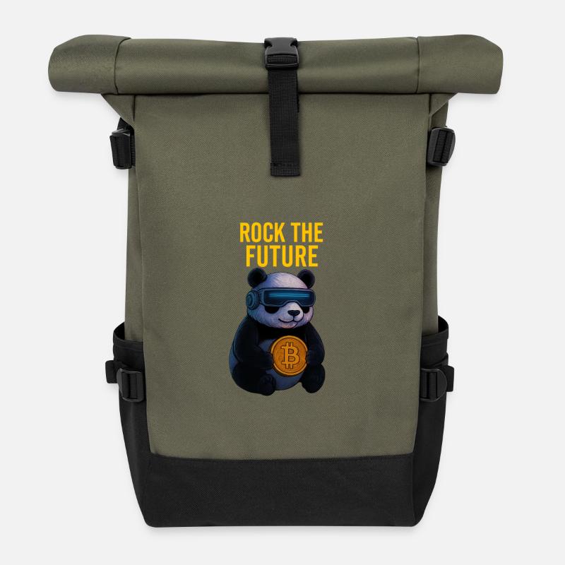 Rock the Future Panda Bitcoin - Sac à dos roll top - olive/noir