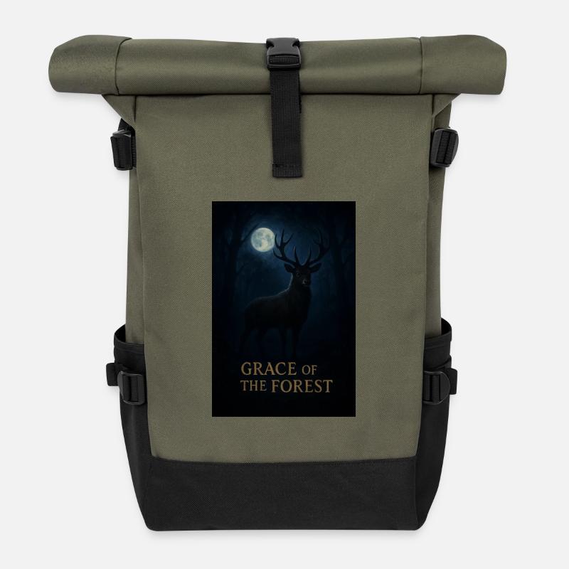 Gnade des Waldes - Rolltop Rucksack - Olive/Schwarz