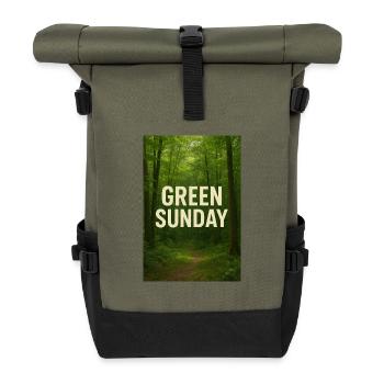 Grüner Sonntag im Wald - Rolltop Rucksack - Olive/Schwarz - Vorne