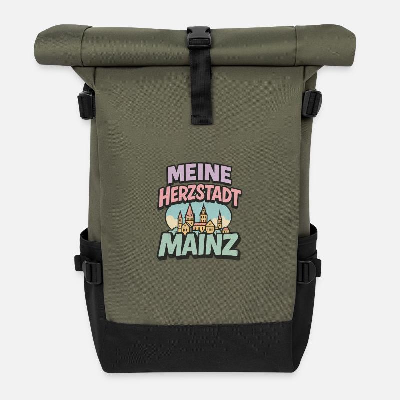 Mainz Herzstadt - Roll Top Backpack - olive/black