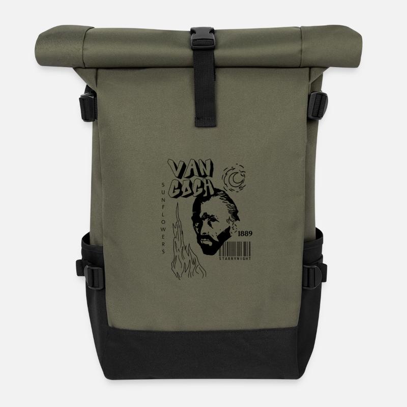 Van Gogh - Roll Top Backpack - olive/black