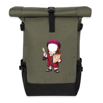 Gigi Davinci - Sac à dos roll top - olive/noir - Devant