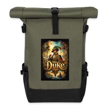 The Duke Baroque Portrait with Glass - Roll Top Backpack - olive/black - Front