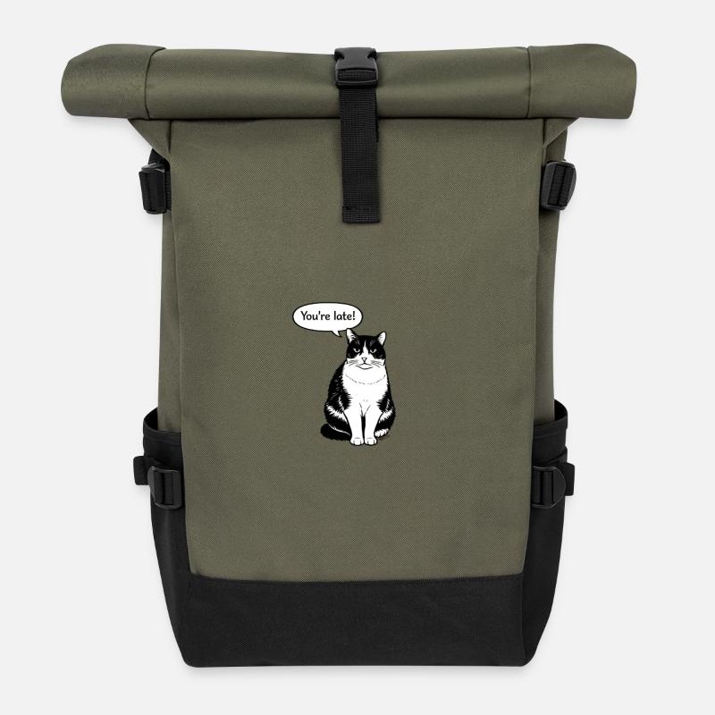 Vous êtes en retard - Sac à dos roll top - olive/noir
