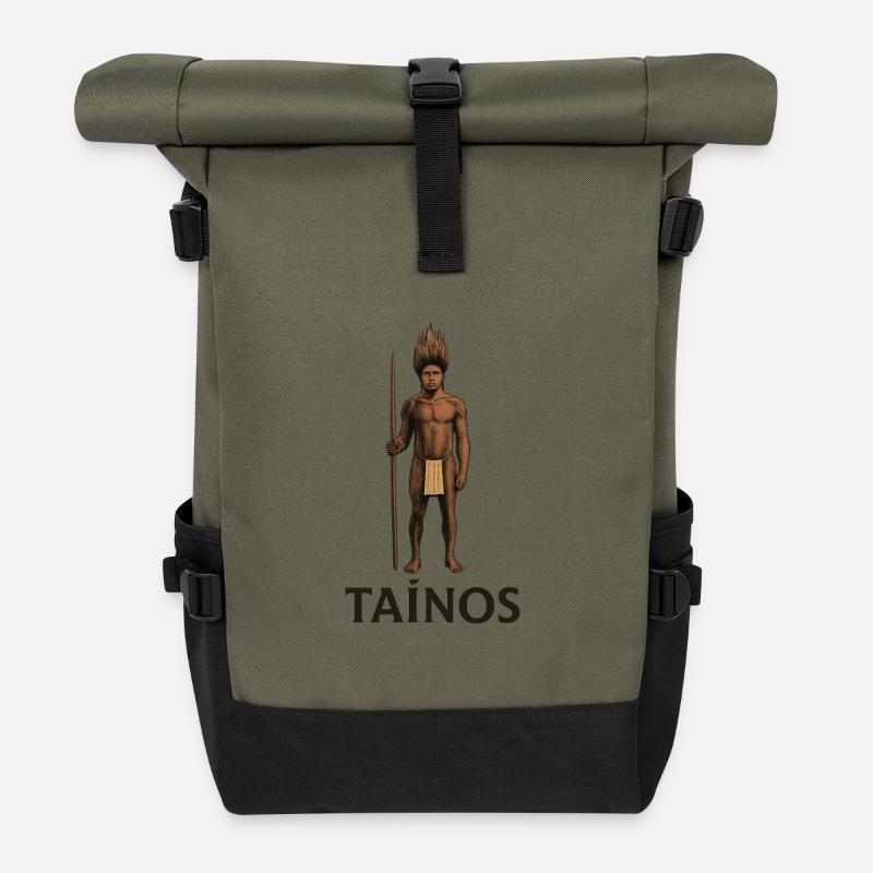 Tainos Krieger-Silhouette - Rolltop Rucksack - Olive/Schwarz
