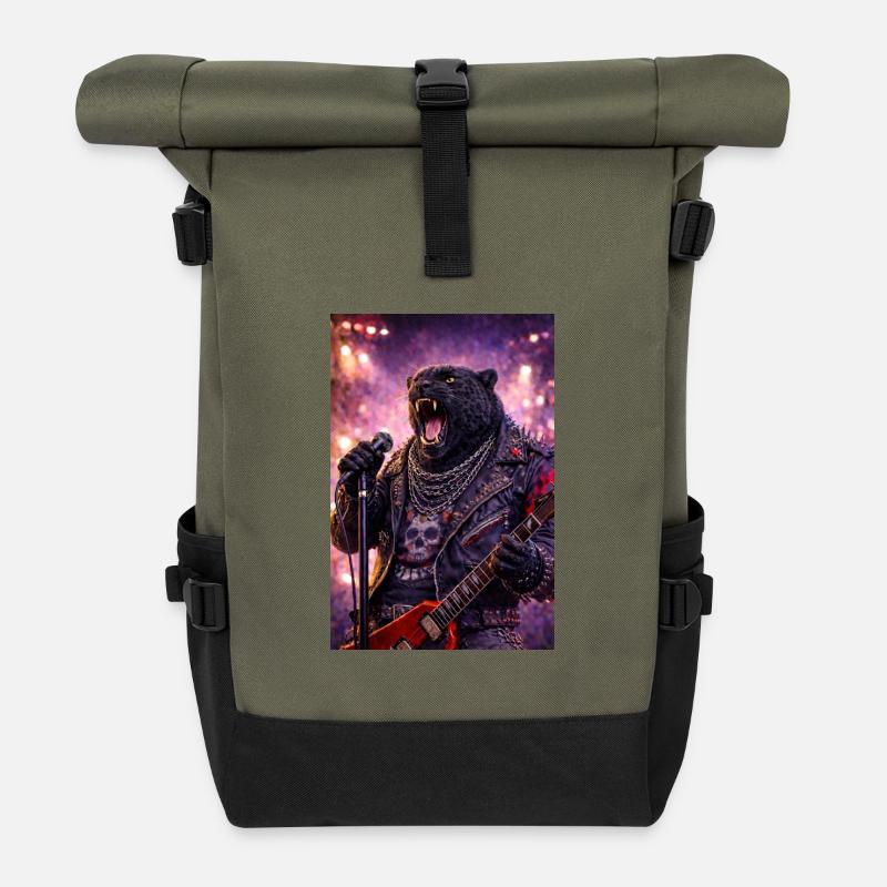 RockyZoo9 - Sac à dos roll top - olive/noir