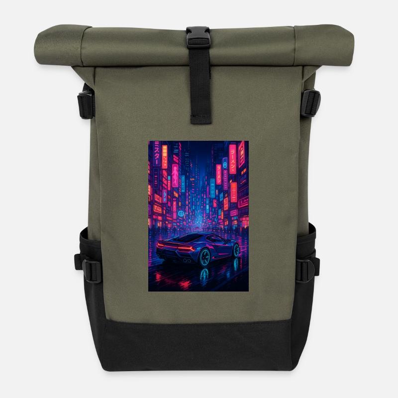 RockyZoo22 - Rolltop Rucksack - Olive/Schwarz