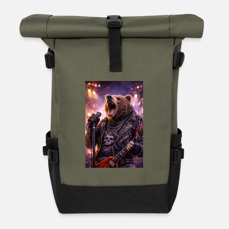 RockyZoo40 - Sac à dos roll top - olive/noir