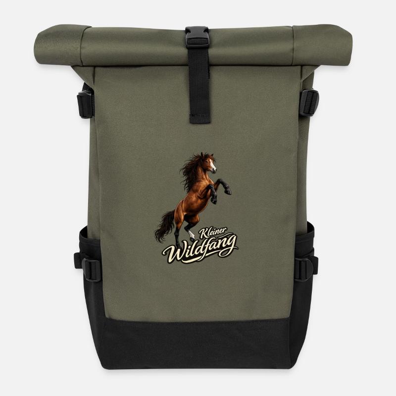Pferd - Kleiner Wildfang - Rolltop Rucksack - Olive/Schwarz