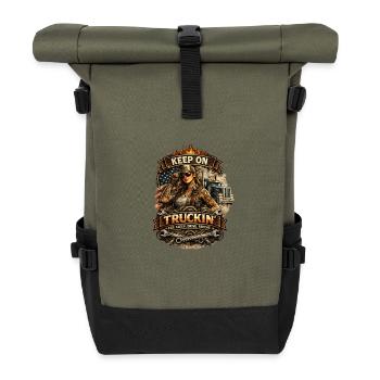 Mach weiter, Truckin - Rolltop Rucksack - Olive/Schwarz - Vorne