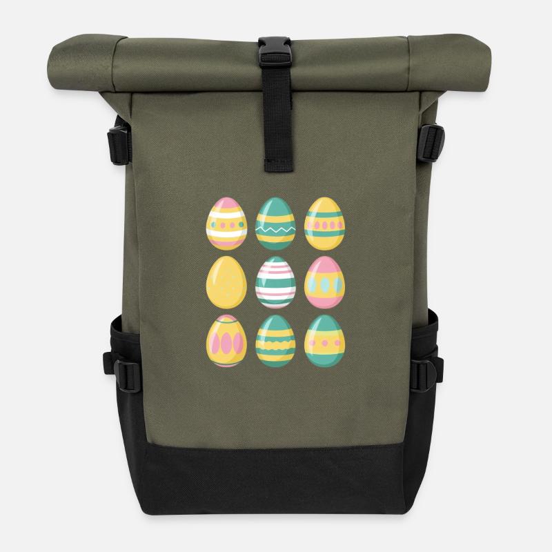 Ostereier - Rolltop Rucksack - Olive/Schwarz