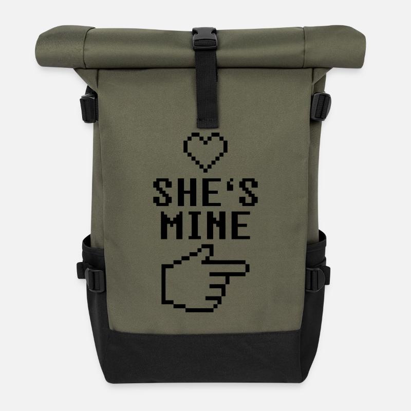 She's Mine 8-Bit - Rolltop Rucksack - Olive/Schwarz
