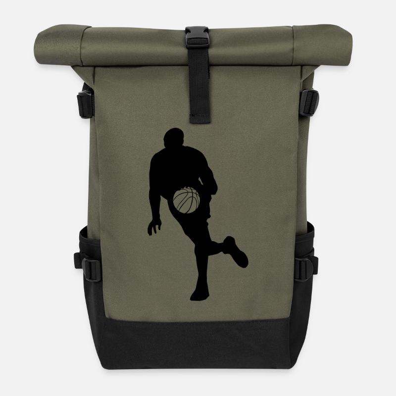 Basketball - Rolltop Rucksack - Olive/Schwarz