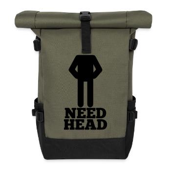 need head - Roll Top Backpack - olive/black - Front
