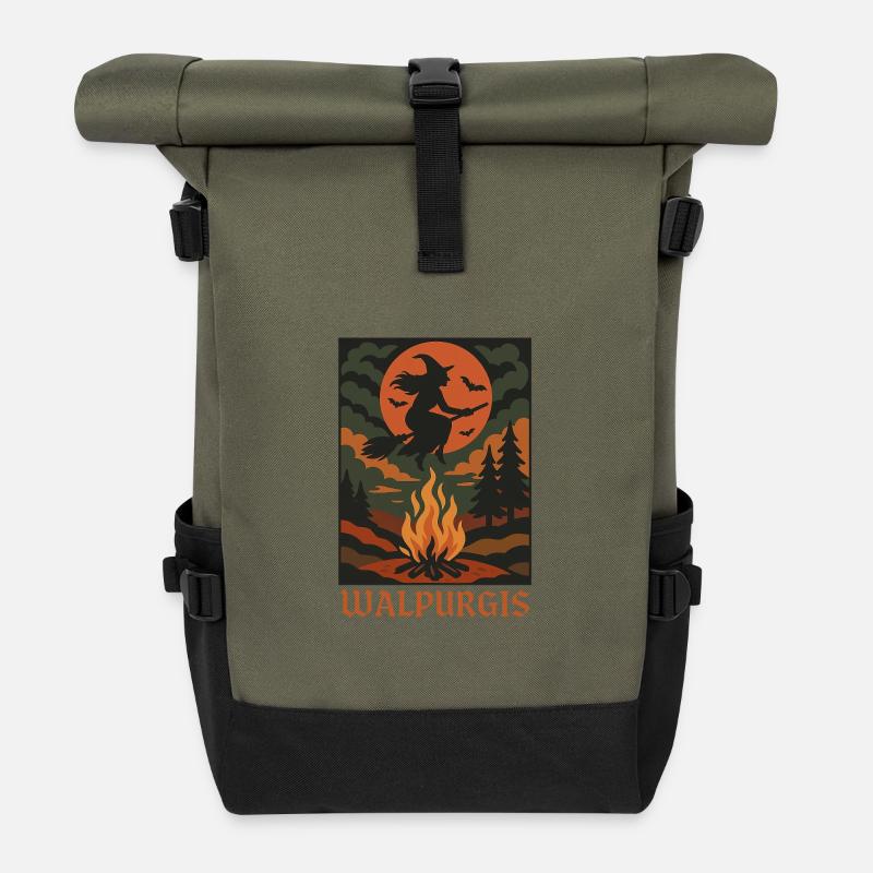 Walpurgis night - Roll Top Backpack - olive/black