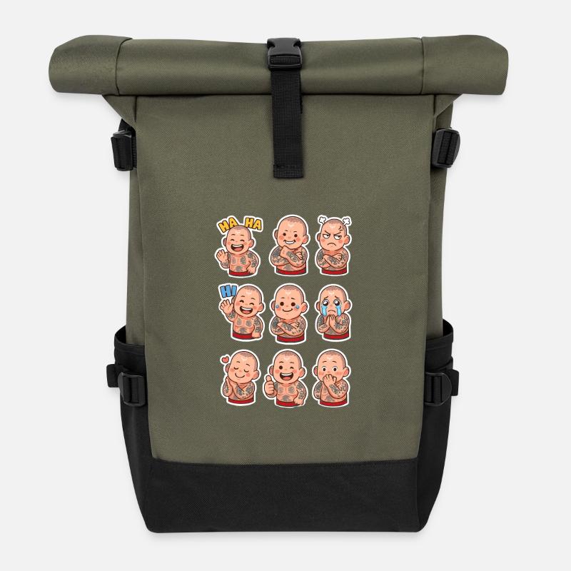 humungusbabies - Rolltop Rucksack - Olive/Schwarz