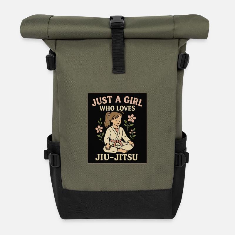 BJJ Mädchen #2 - Rolltop Rucksack - Olive/Schwarz
