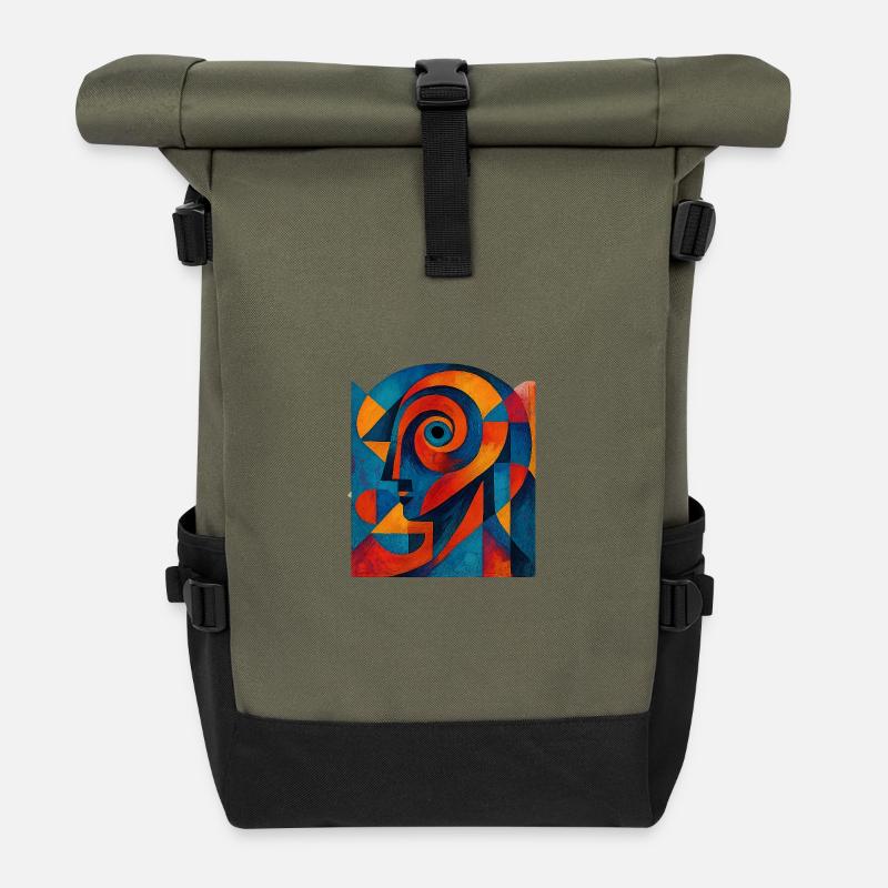 Hidden Face - Rolltop Rucksack - Olive/Schwarz