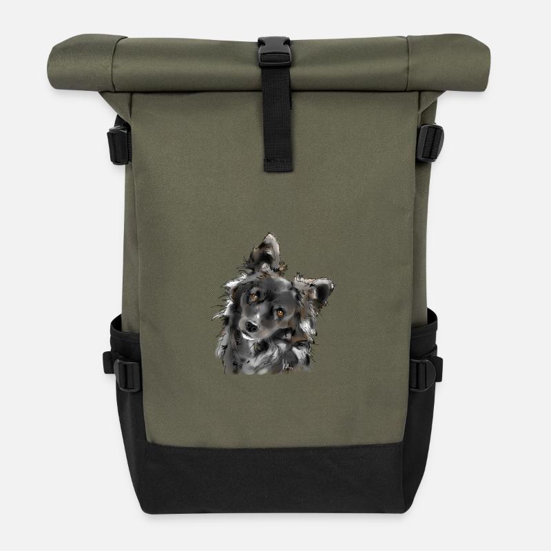 Berger australien - Sac à dos roll top - olive/noir