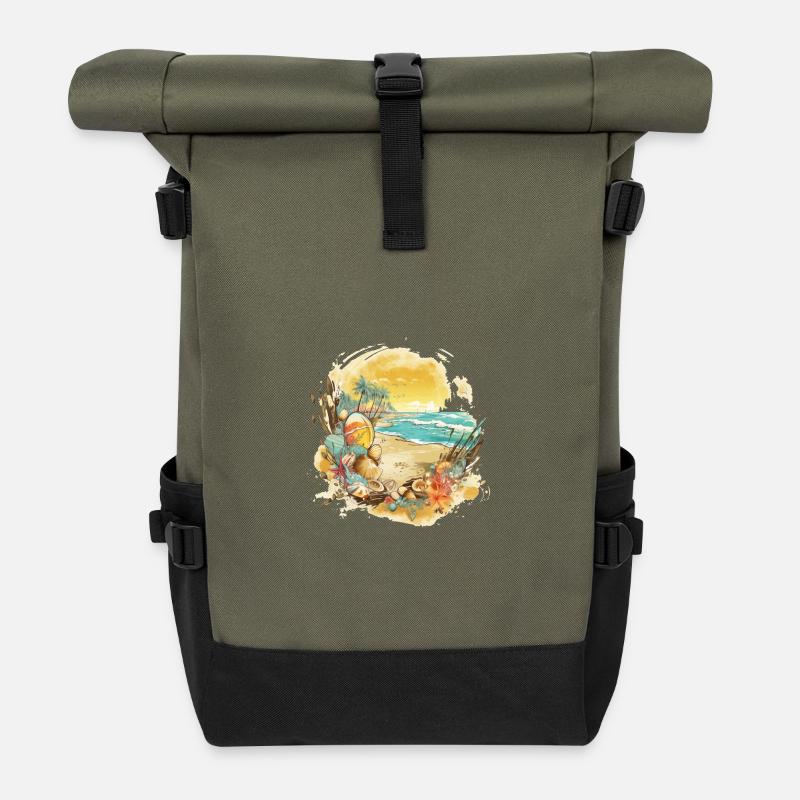 Strandtraum - Rolltop Rucksack - Olive/Schwarz
