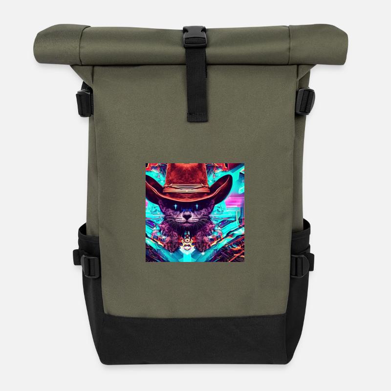 SpaceCat - Rolltop Rucksack - Olive/Schwarz