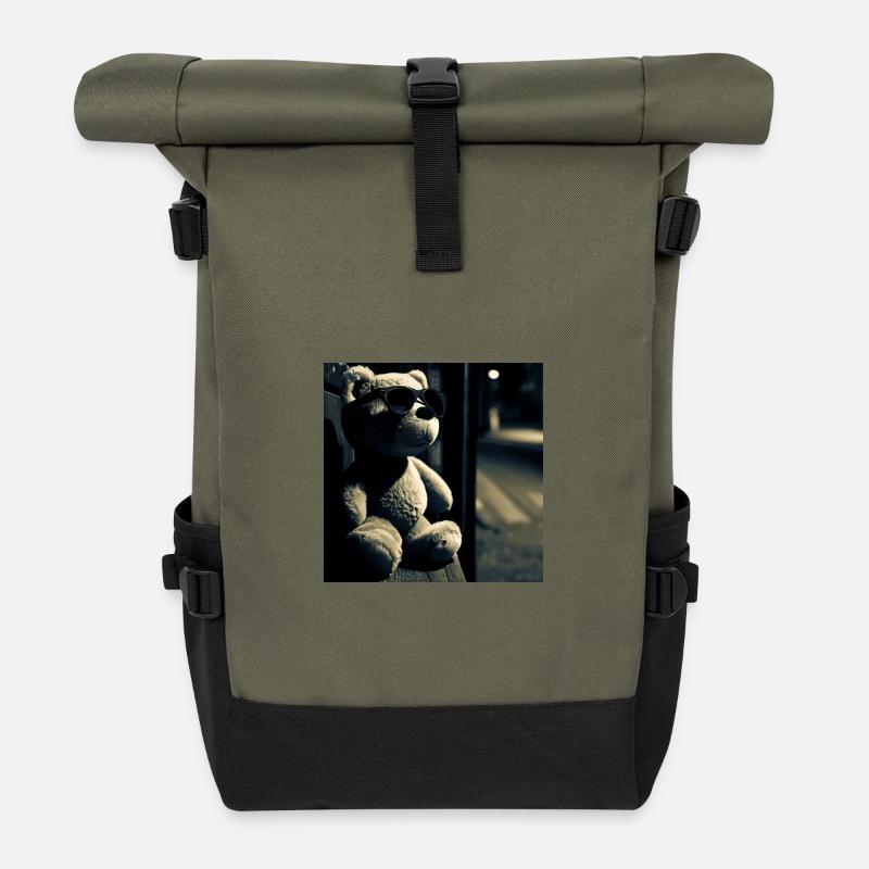 Wating Noir Teddy - Rolltop Rucksack - Olive/Schwarz
