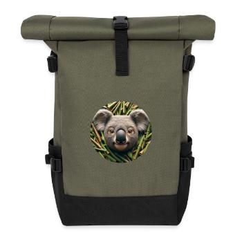 Koala in animation style - Roll Top Backpack - olive/black - Front