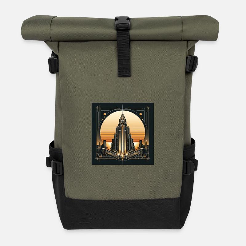 Gratte-ciel 1 - Sac à dos roll top - olive/noir