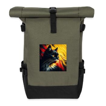 Cat 2 1 - Roll Top Backpack - olive/black - Front