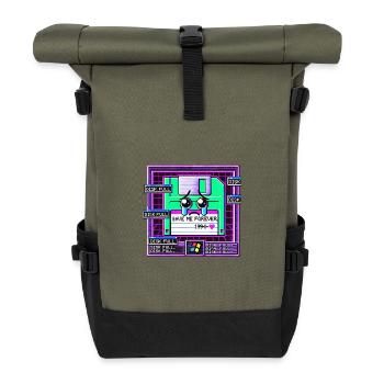 Floppy Neon Cry 1994 - Rolltop Rucksack - Olive/Schwarz - Vorne