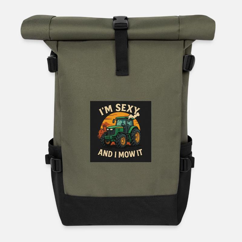 Traktor TShirt Format - Rolltop Rucksack - Olive/Schwarz