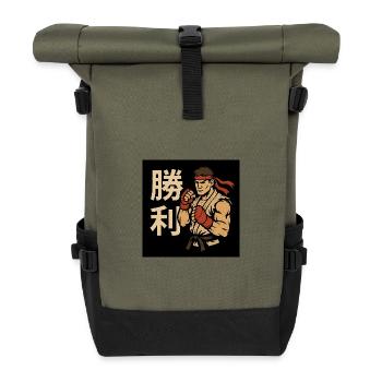 Japanese Fighter - Rolltop Rucksack - Olive/Schwarz - Vorne