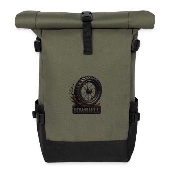 Downhill Mountainbike Reifen - Rolltop Rucksack - Olive/Schwarz - Vorne