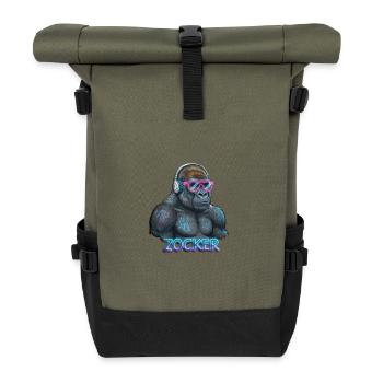 Gambler Gorilla - Roll Top Backpack - olive/black - Front