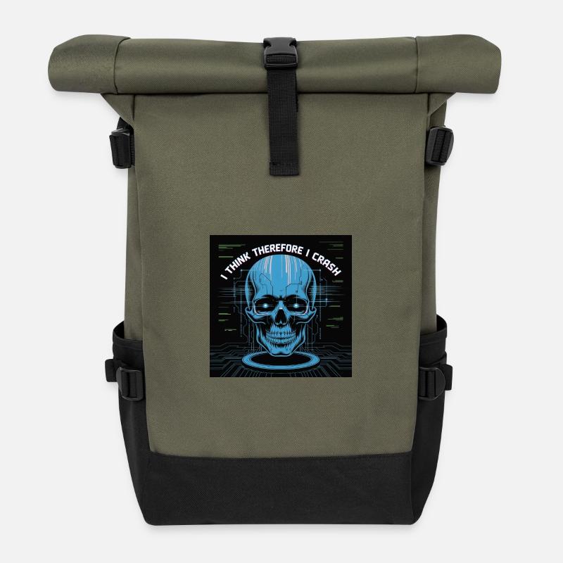 Cybernetic skeleton of reflection - Roll Top Backpack - olive/black