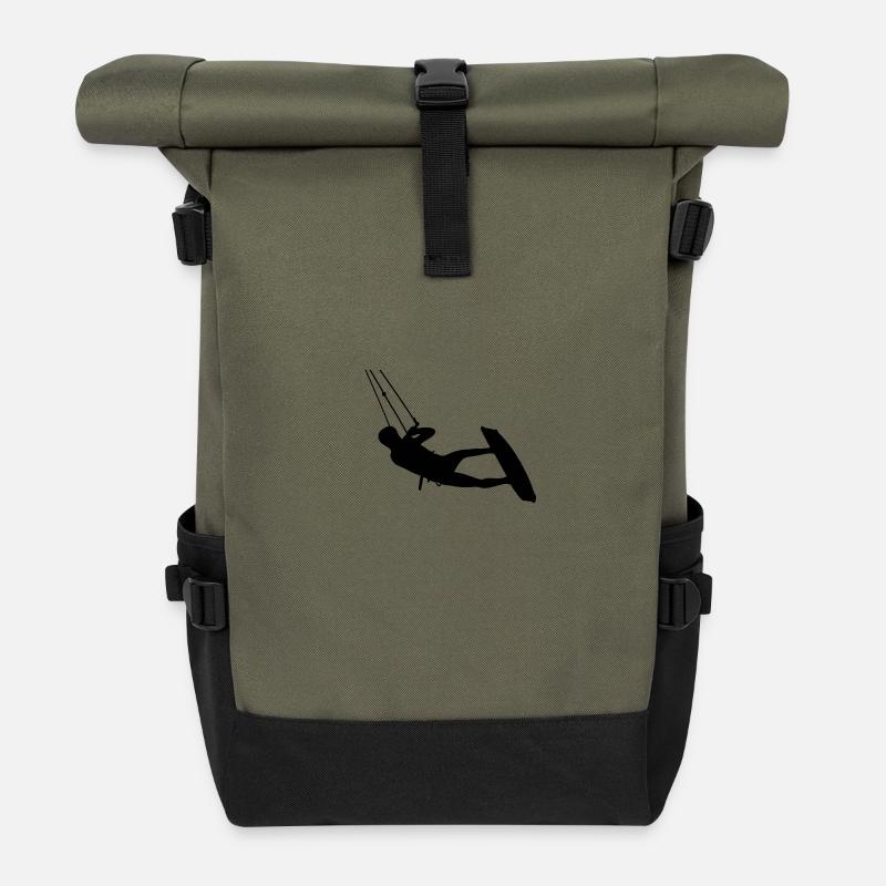 Kiters. Kitesurf - Sac à dos roll top - olive/noir