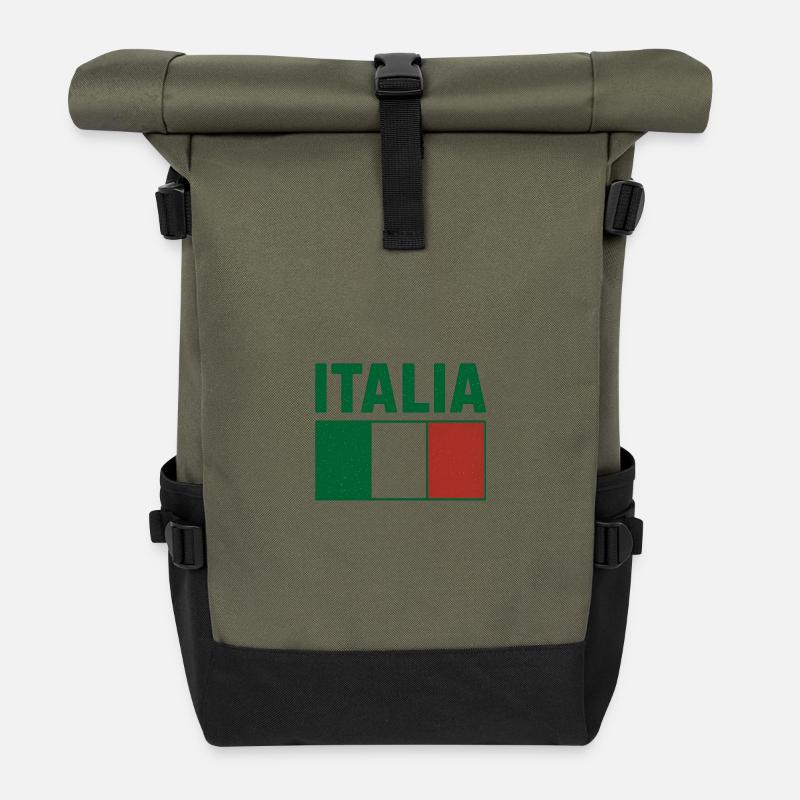 ITALIA - Sac à dos roll top - olive/noir