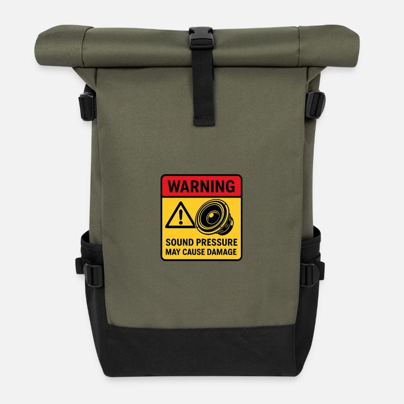 Warnung bei der Audiowiedergabe - Rolltop Rucksack - Olive/Schwarz