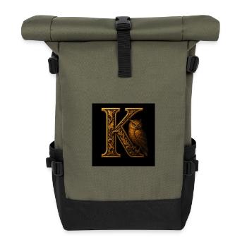 K – Magic Ornament with Owl - Roll Top Backpack - olive/black - Front