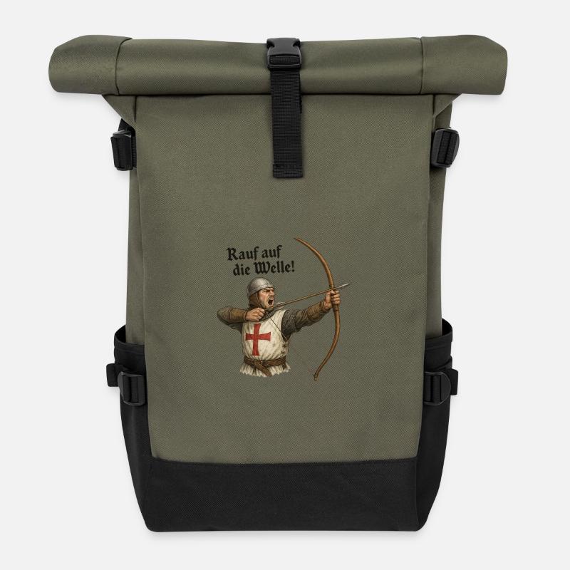 Archer – Get on the wave! - Roll Top Backpack - olive/black