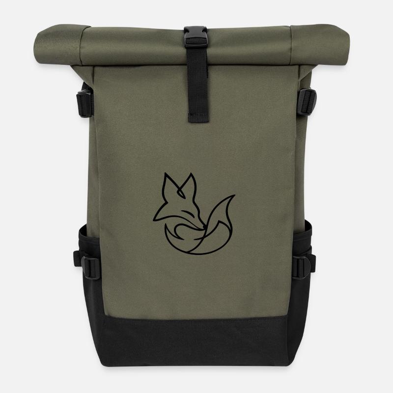 One_Line_Fuchs - Rolltop Rucksack - Olive/Schwarz