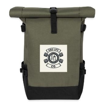 Dad Life DIY Gear - Roll Top Backpack - olive/black - Front