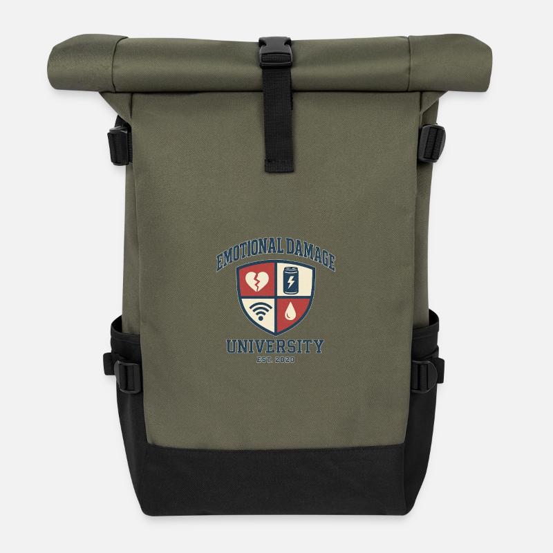Emotional Damage University - Rolltop Rucksack - Olive/Schwarz