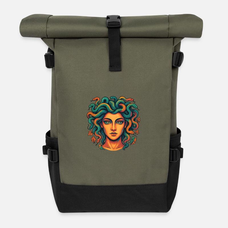 Méduse - Sac à dos roll top - olive/noir