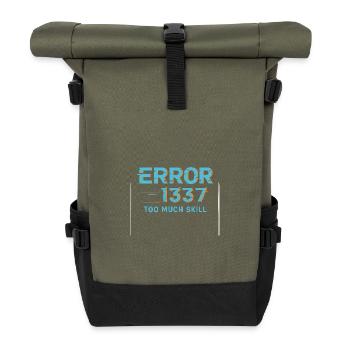 Fehler1337 Too Much Skill - Rolltop Rucksack - Olive/Schwarz - Vorne