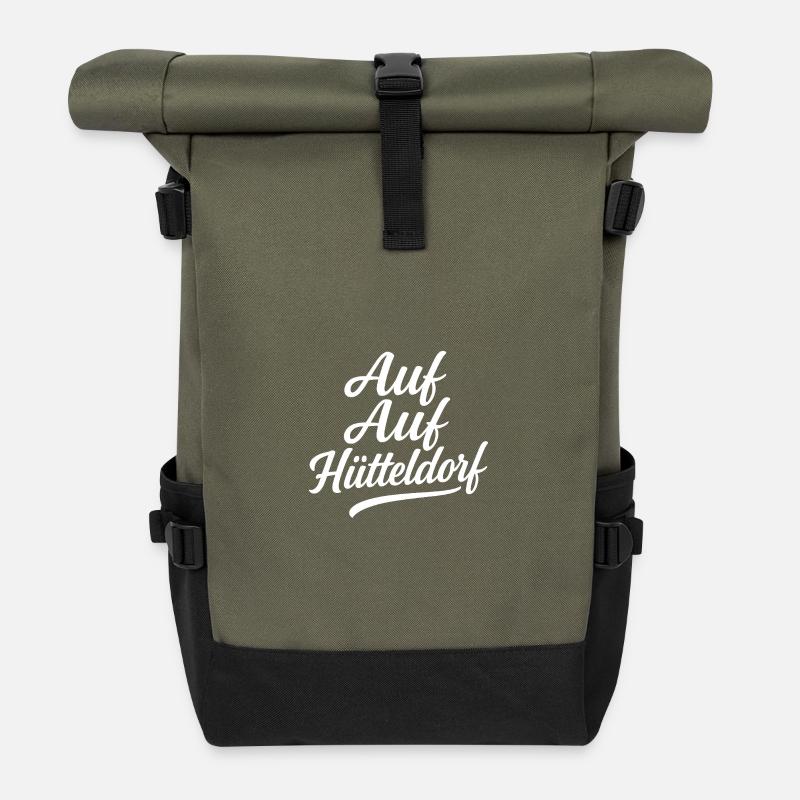 Hütteldorf - Roll Top Backpack - olive/black