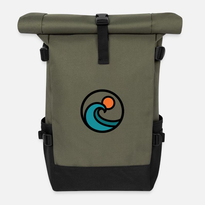 Geist des Ozeans - Rolltop Rucksack - Olive/Schwarz