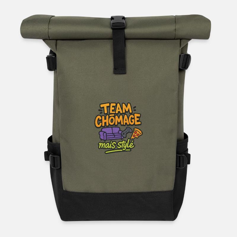 Arbeitsloses, aber stylisches Team - Rolltop Rucksack - Olive/Schwarz